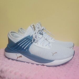 Puma White and Blue Sneakers